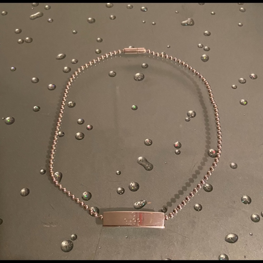 Gucci Choker Necklace Sterling Silver Marked 925 14” Length